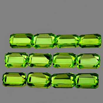 5x3 mm Octagon 12 pieces AAA Fire Luster Natural Green Peridot [Flawless-VVS]