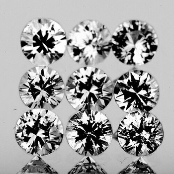 3.00 mm Round 9 pieces AAA Fire Luster Natural Brilliant White Sapphire [Flawless-VVS]