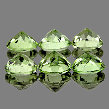 3.60 mm Round 6 Pieces Fire Luster Natural Golden Green Diaspore [Flawless-VVS]