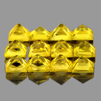 2.40 mm Square Machine Cut 12 pcs AAA Fire Natural Ceylon Yellow Sapphire [IF-VVS]-AAA Grade