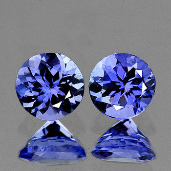 4.00 mm Round 2 pcs AAA Fire Luster Natural Purple Blue Tanzanite [VVS]