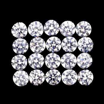 1.75 mm Round 30 pieces AAA Fire Luster Natural Diamond White Zircon [Flawless-VVS]