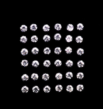1.75 mm Round 30 pieces AAA Fire Luster Natural Diamond White Zircon [Flawless-VVS]