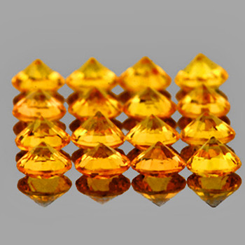 2.20 mm Round Machine cut 16 pcs AAA Fire Natural Intense Yellow Sapphire [Flawless-VVS]-AAA Grade