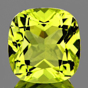13.5x13 mm Cushion 8.94cts AAA Luster Natural Green Gold Lemon Quartz [Flawless-VVS]