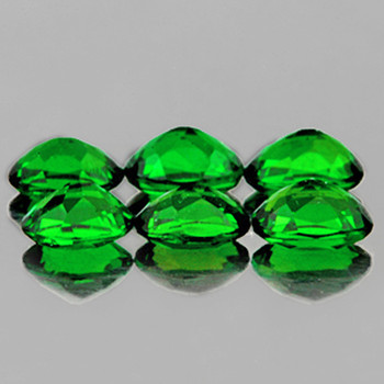 4x3 mm Oval 6 Pieces Natural Intense Chrome Green Diopside [Flawless-VVS]
