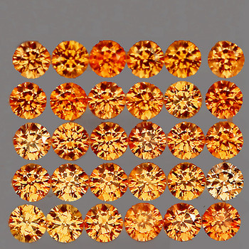 1.20 mm Round 100 pcs Natural AAA Orange Yellow Sapphire [Flawless-VVS]