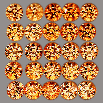 1.10 mm Round 100 pcs Natural AAA Orange Yellow Sapphire [Flawless-VVS]