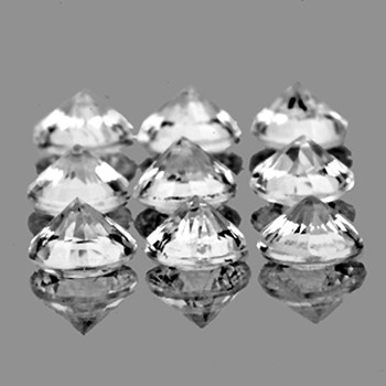 2.70 mm Round 9 pcs AAA Fire Luster Natural Diamond White Zircon [Flawless-VVS]