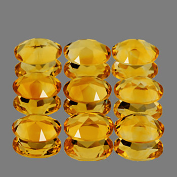 6x4 mm Oval 9 pieces AAA Fire Luster Natural Golden Yellow Citrine [Flawless-VVS]