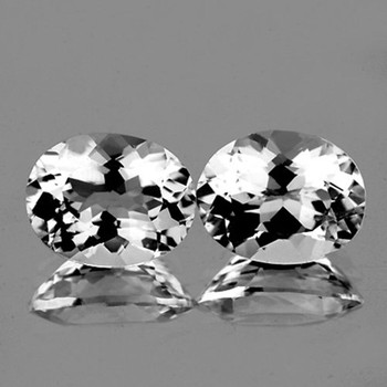 10x8 mm Oval 2 pcs Brilliant Fire Luster Natural White Topaz [Flawless-VVS]