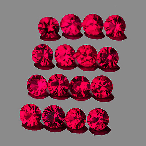 1.20 mm Round Machine Cut 100pcs Superb Luster Natural Brilliant Red Ruby [Flawless-VVS]-AAA Grade