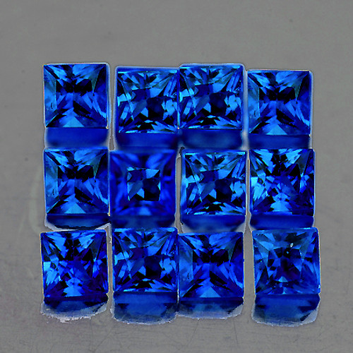 2.30 mm Square Princess 12 pieces AAA Luster Natural Intense Blue Sapphire [Flawless-VVS]