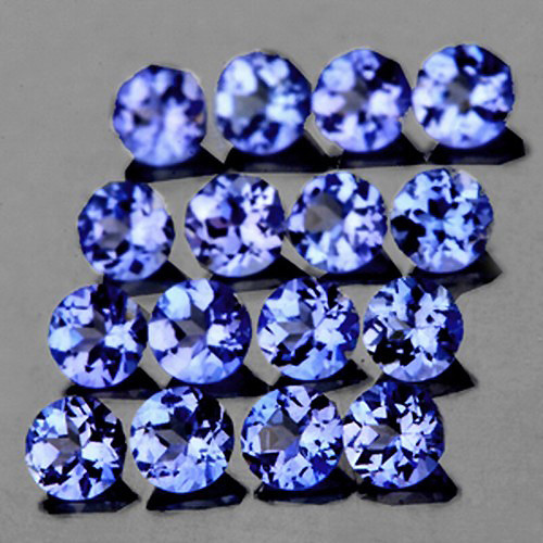 2.50 mm Round 16 pcs AAA Fire Luster Natural Purple Blue Tanzanite [VVS]