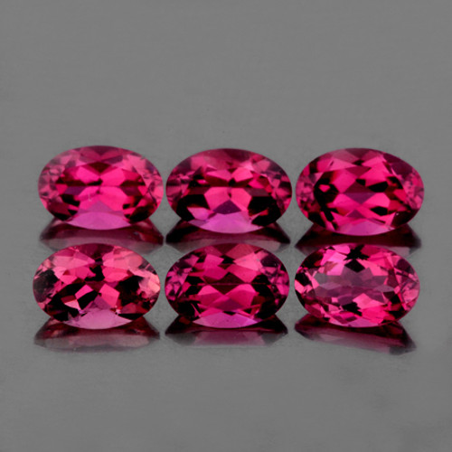 5x3 mm Oval 6 pcs AAA Fire Luster Natural Intense Red Pink Tourmaline [Flawless-VVS]