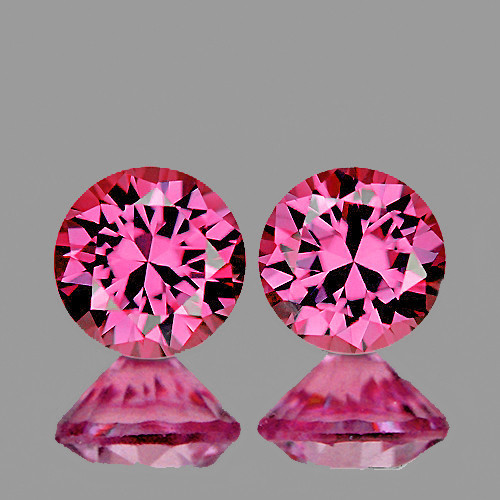 3.50 mm Round 2pcs Superb Luster Natural Intense Pink Sapphire [Flawless-VVS]-AAA Grade