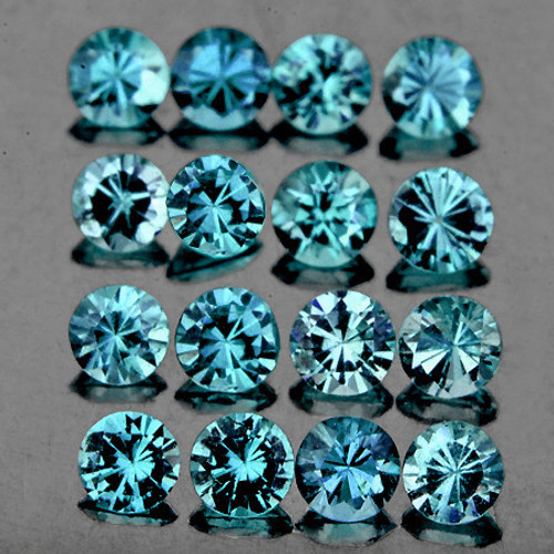 1.70 mm Round Machine Cut 35pcs AAA Fire Natural Green Blue Sapphire [Flawless-VVS]