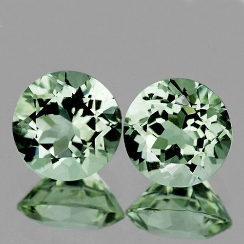 8.00 mm Round 2 pcs AAA Luster Natural Sparkling Green Amethyst [Flawless-VVS]