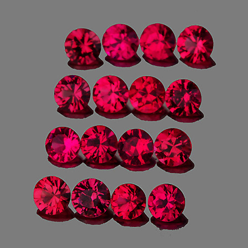 2.30 mm Round 16pcs Superb Luster Natural Premium Red Mozambique Ruby [IF-VVS] {Unheated AAA Grade}