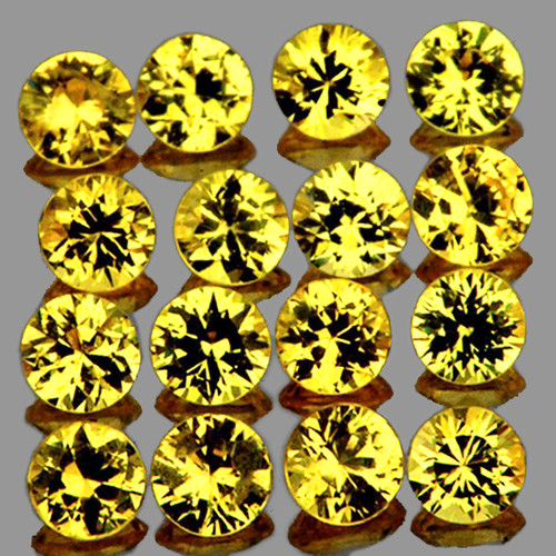 1.70 mm Round Machine Cut 40 pcs AAA Fire Natural Yellow Sapphire [Flawless-VVS]-AAA Grade