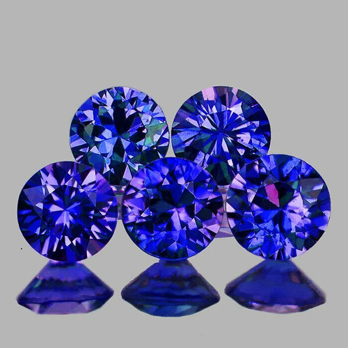 3.20 mm Round 5pcs Natural Intense Violet Blue Sapphire [Flawless-VVS] {Unheated AAA Grade}