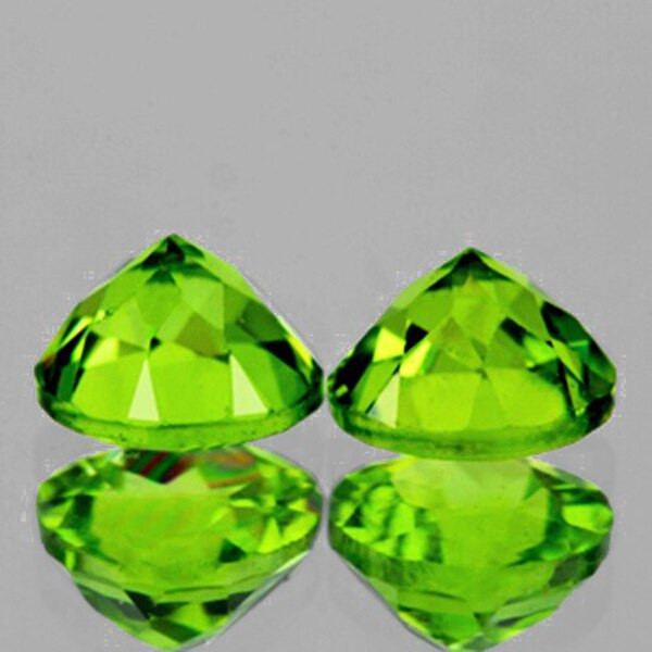 6.00 mm Round 2 pieces Natural AAA Fire Green Peridot [Flawless