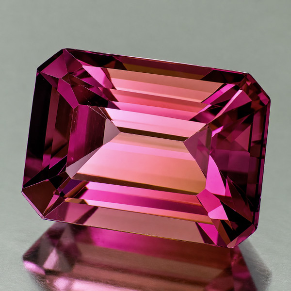 Bi Color Star 8x6 mm Octagon 1.70ct Sparkling Natural Intense Bi-Color Pink ...