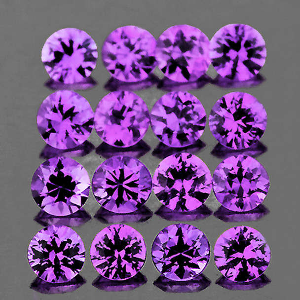 2.20 mm Round 20 pcs Superb Luster Natural Sweet Purple Sapphire [Flawless-VVS] {Unheated AAA Grade}