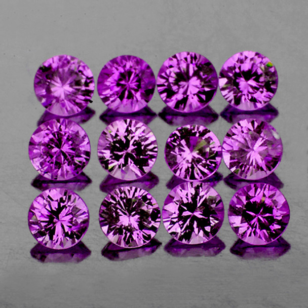 2.50 mm Round 16 pcs Superb Luster Natural Sweet Purple Sapphire [Flawless-VVS] {Unheated AAA Grade}