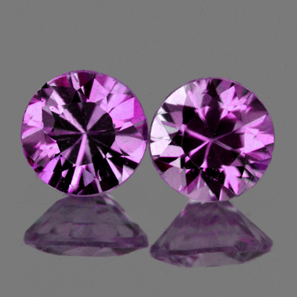 3.30 mm Round 2 pcs Superb Luster Natural Soft Sweet Purple Sapphire [Flawless-VVS] {Unheated AAA Grade}