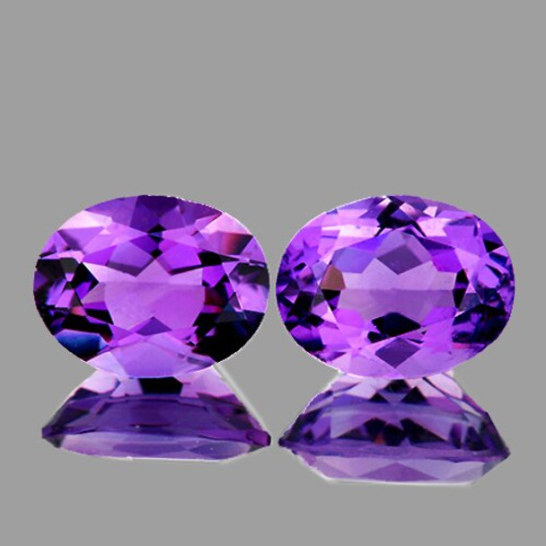 9x7 mm OVAL 2 PIECES NATURAL PURPLE AMETHYST [FLAWLESS-VVS]