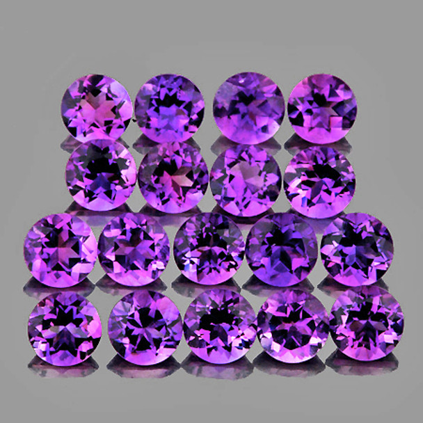 2.80 mm Round 40 pieces Brilliant Fire Luster Natural Purple Amethyst [Flawless-VVS]