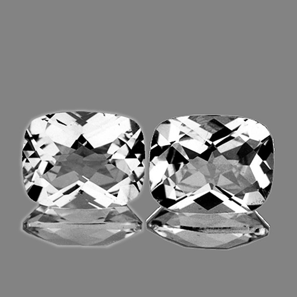 11x9 mm Cushion 2 pieces AAA Brilliant Luster Natural Sparkling White Topaz [Flawless-VVS]