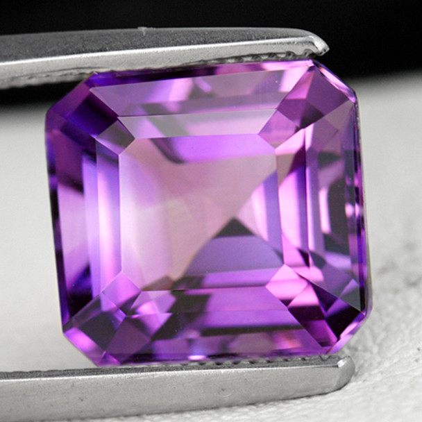 16x15 mm Octagon 22.00cts AAA Brilliant Luster Natural Purple Amethyst [Flawless-VVS]