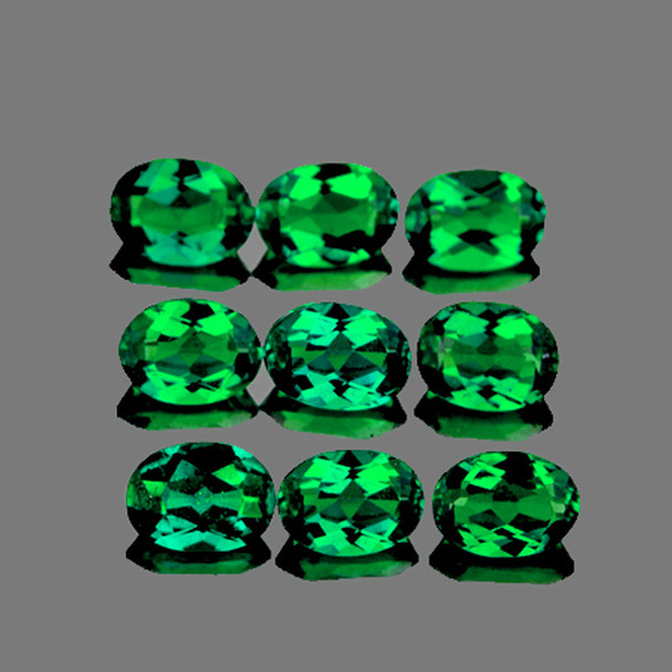 3.5x2.5 mm Oval 9 pcs Top Fire Natural AAA Emerald Green Tsavorite Garnet [Flawless-VVS]