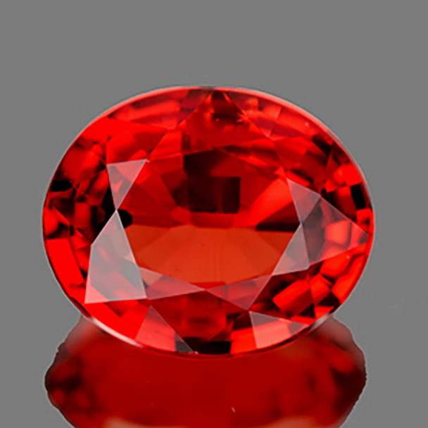 5.5x4.5 mm Oval 0.68ct Superb AAA Luster Natural Intense Red Orange Sapphire [Flawless-VVS]