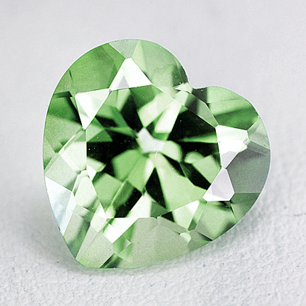 10.00 mm Heart 1 piece AAA Fire Luster Natural Brilliant Green Amethyst [Flawless-VVS]