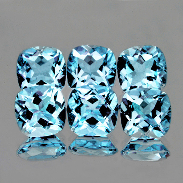 5.00 mm Cushion 6 pieces AAA Fire Luster Natural Sky Blue Topaz [IF-VVS]