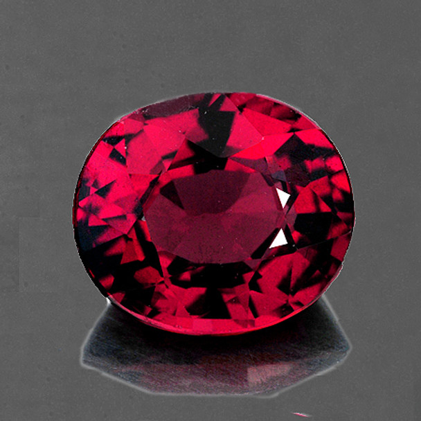 8.5x7.5 mm Oval 3.03cts AAA Fire Luster Natural Cherry Red Pink Rhodolite Garnet [Flawless-VVS]