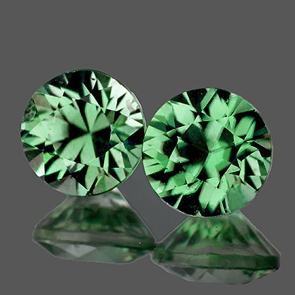 4.20 mm Round 2 pcs Extreme Brilliancy Natural AAA Ceylon Green Sapphire [Flawless-VVS]-AAA Grade