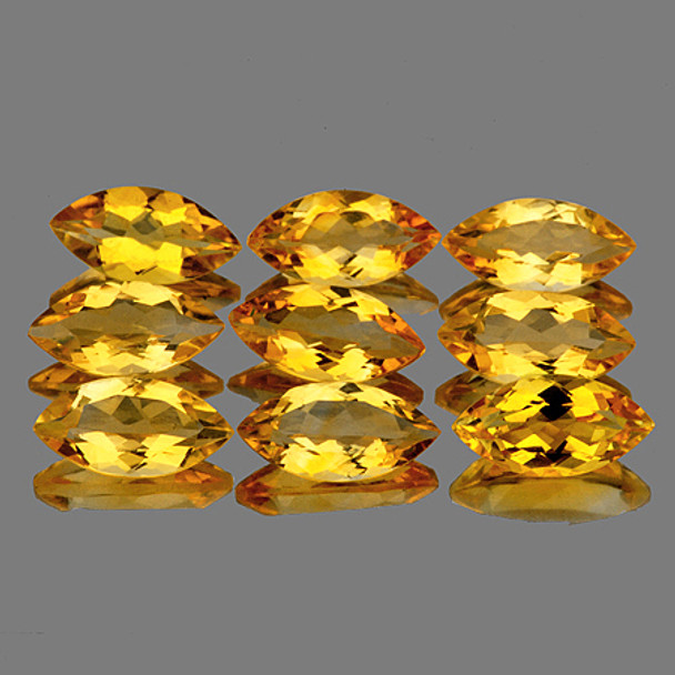 8x4 mm Marquise 9 Pcs AAA Luster Natural Golden Yellow Citrine [Flawless-VVS]