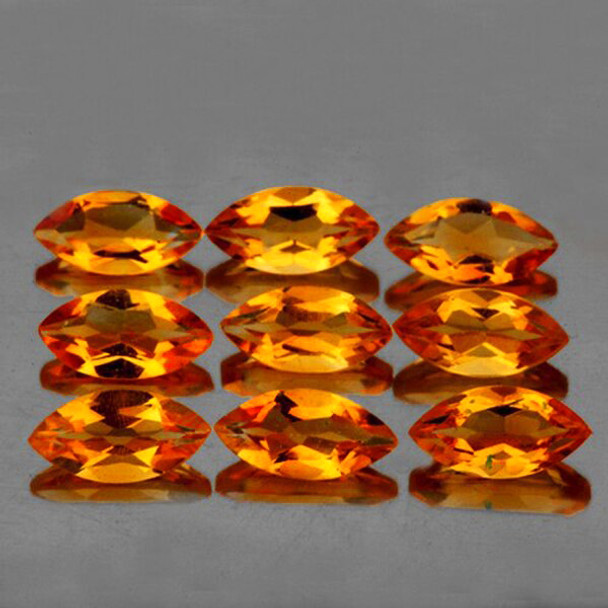 8x4 mm Marquise 9 pcs AAA Luster Natural Intense Golden Orange Citrine [Flawless-VVS]