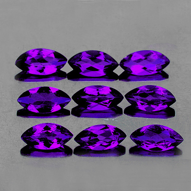 8x4 mm Marquise 9 pcs Fire Luster Natural Top Intense Purple Amethyst [Flawless-VVS]