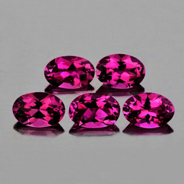 6x4 mm Oval 5 pcs Fire Luster Natural Pinkish Purple Rhodolite Garnet [Flawless-VVS]