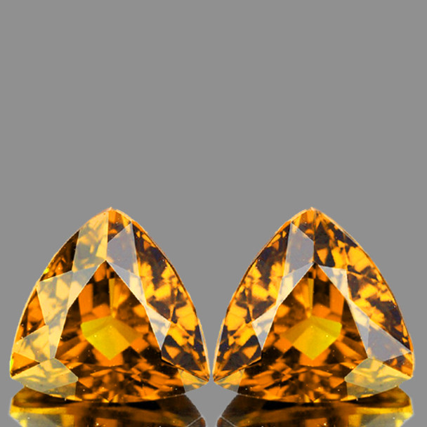 7.00 mm Trillion 2 pieces AAA Luster Natural Golden Yellow Citrine [Flawless-VVS]