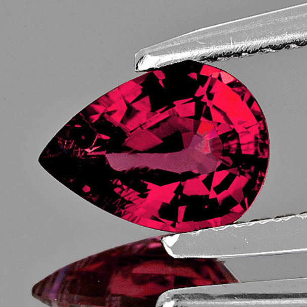 10.5x7.5 mm Pear 3.15cts AAA Fire Luster Natural Cherry Pink Rhodolite Garnet [Flawless-VVS]