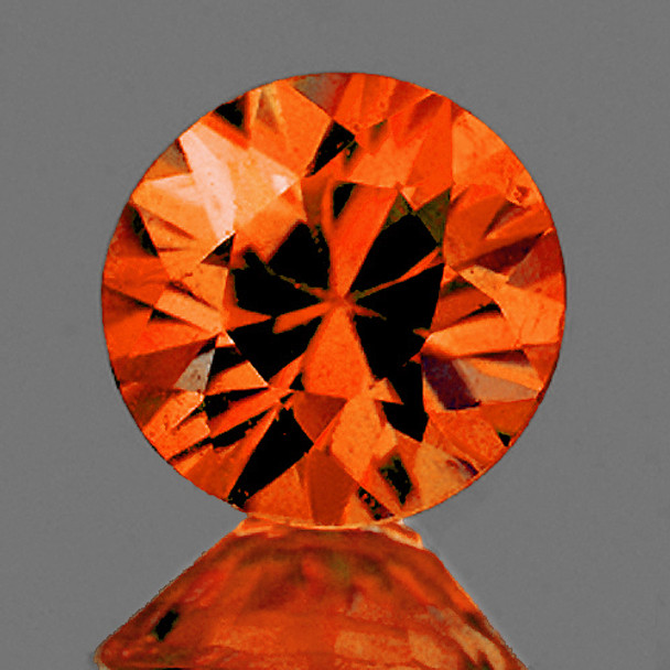 4.30 mm Round 1 piece AAA Luster Natural Brilliant Orange Sapphire [Flawless-VVS]