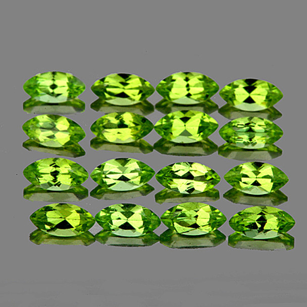 4x2 mm Marquise 40 pcs AAA Fire Luster Natural Green Peridot [Flawless-VVS]