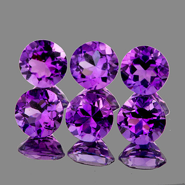 5.50 mm Round 6 Pieces Natural Sparkling Purple Amethyst [Flawless-VVS]