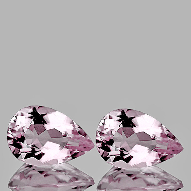 9x6 mm Pear 2 pcs AAA Fire Luster Natural Brilliant Unheated Sweet Pink Morganite [Flawless-VVS]